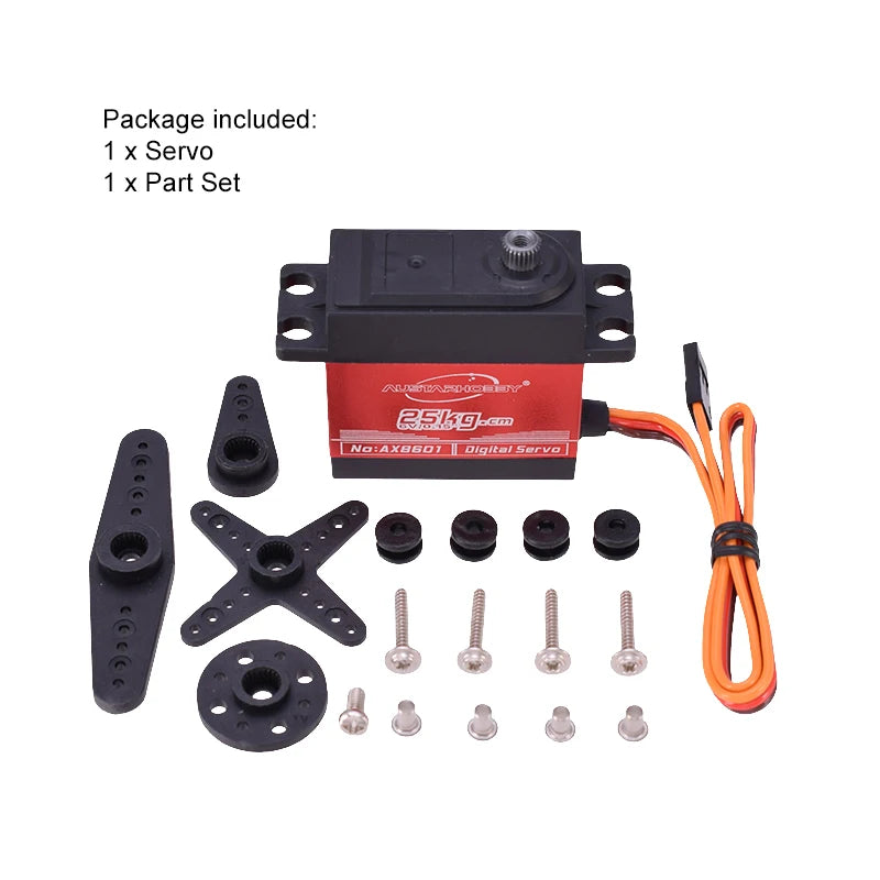 AUSTARHOBBY Digital Servo AX8601 4.8-6.0V 25KG Waterproof High Torque Metal Gear for Traxxas HSP RC Car Boat Robot Airplane