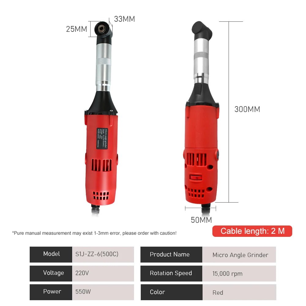 Tungfull 90-Degree Elbow Die Grinder Mold Polisher 550W Multi-Functiont Rotary Tool for Metal Grinding, Wood Carving, Polishing