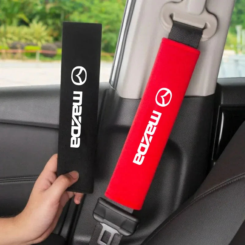 2Pcs Car seat belt leather Shoulder Protector Safety Belt for Mazda 3 CX3 CX4 CX5 CX7 CX8 CX9 CX30 RX7 Atenza Axela