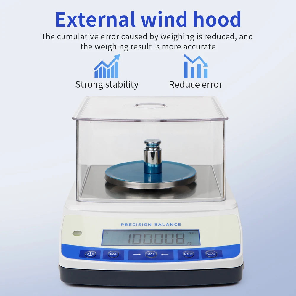 Lab Scale 500g 0.001g High Precision Electronic Balance Digital Analytical Balance Jewelry Scale with Windshield Balance Scale