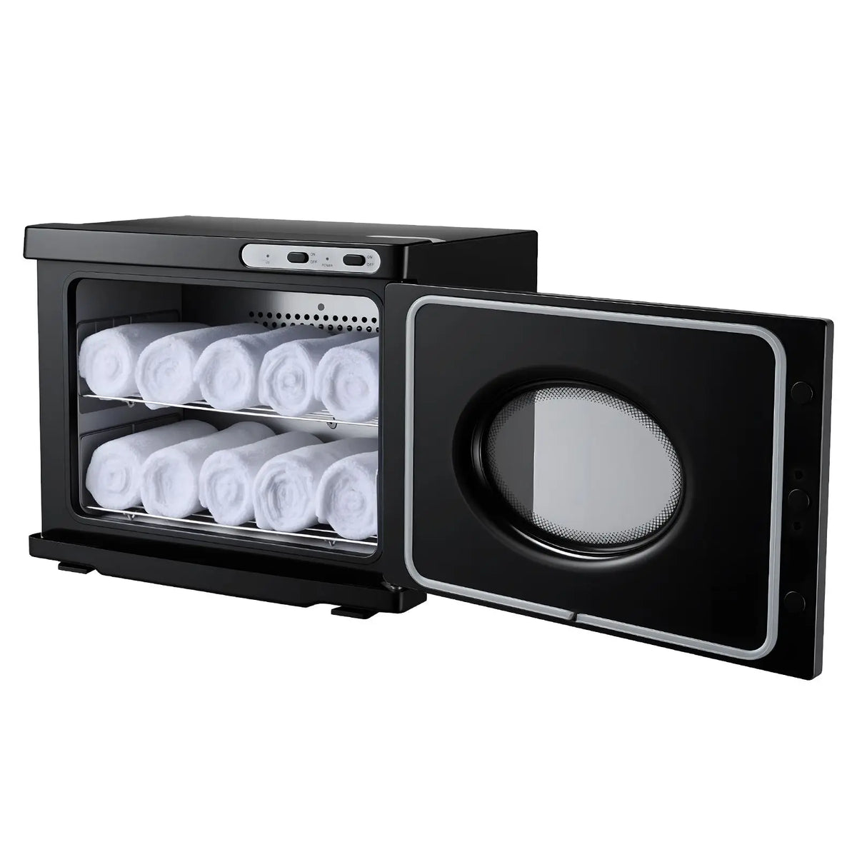 Hot Large 5-Gallon Towel Warmer Cabinet with UV Sterilizer Stainless Steel Racks Clear Window Holds 36 Towels