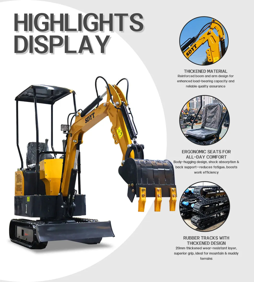 Strong Load Bearing Capacity Hydraulic Crawler Mini Excavator Durable And Reliable Mini Excavator With Customized Cab