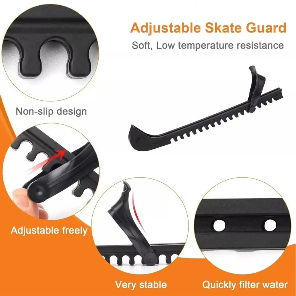1 Pair Portable Non-Slip Ice Blade Protector Adjustable Wear-Resistant Shoes Ice Skate Covers Protector Sleeve Ice Blade Sleeve