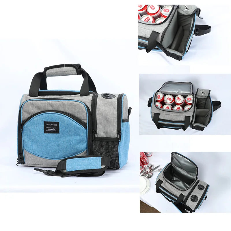 Insulated Lunch Bag Waterproof Large Thermal Food Container Adjustable Shoulder Strap Thickened Lunch Box for School Bag