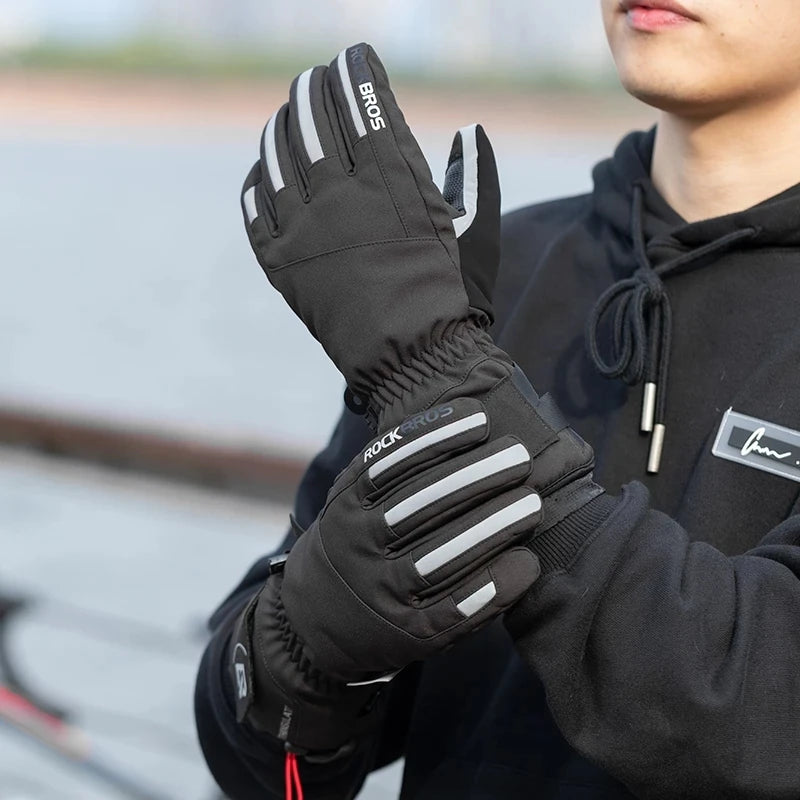 ROCKBROS Winter Ski Gloves Snowboard Gloves Snowmobile Motorcycle Riding Winter Gloves Windproof Waterproof Unisex Snow Gloves