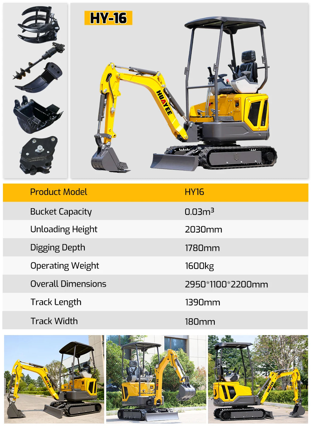 Customized 1.6 Ton Mini Excavators Multifunctional High Quality Crawler Excavator Fast Delivery Mini Bagger Factory Deal Digger