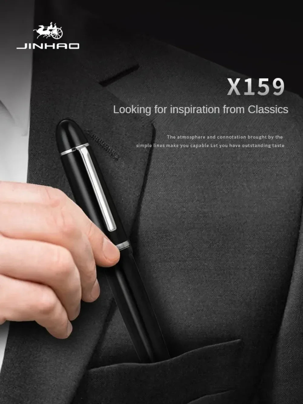 Jinhao X159 Classic ABS Fountain Pen 0.5mm/0.38mm Nib Ink Pens Set, Elegant Office Stationery Supplies