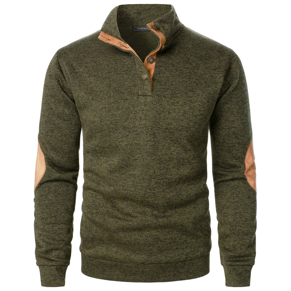 Autumn and winter men's stand collar long sleeve casual knitted sweater top