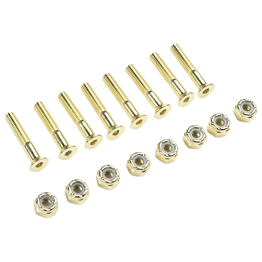 8set Skateboard Bridge Spike Replacement Screws Nuts Set For Skateboard Longboard Acce Bridge Frame Deck Screw M5x25mm/28mm/30mm