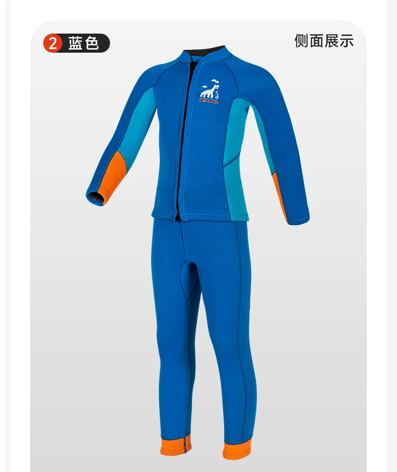 Kids Wetsuit Pants Top Jacket For Boy Toddler Youth Children's Wet Suit Surf Suits Neoprene 2.5mm Front Zipper Swimsuit