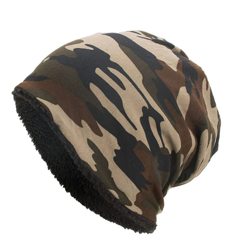 Outdoor Warm Cap Balaclava For Women/Men Camouflage Cotton Cap Plus Velvet Hat Warm For Autumn Winter Skiing Bike Accessories