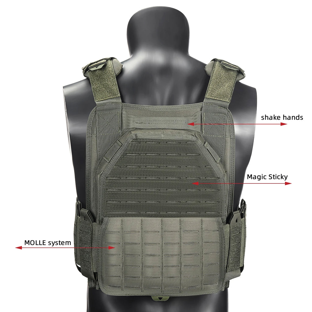 Outdoor Training Tank Top Triple Chest Item Pack MOLLE Extended Training Vest (Including US Flag)