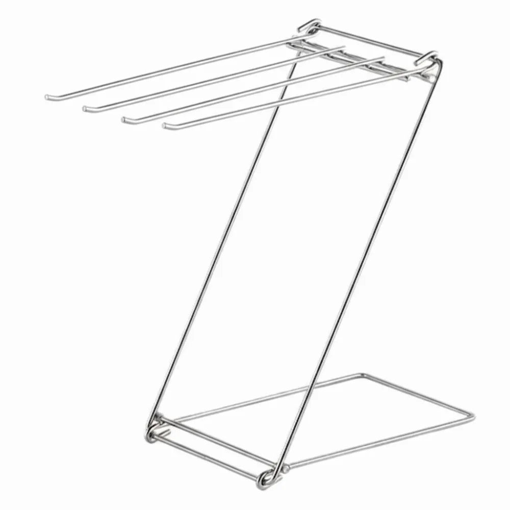 Stainless Steel Dishcloth Hanging Shelf Foldable Design Portable Rag Drain Holder Rustproof Quick Dry Kitchen Cloth Drying Rack