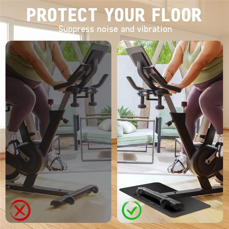 XSXS-2PCS Bike Trainer Workout Mat–For Peloton For Bike,Exercise Mat, Non-Slip For Home Gym Exercise Mat