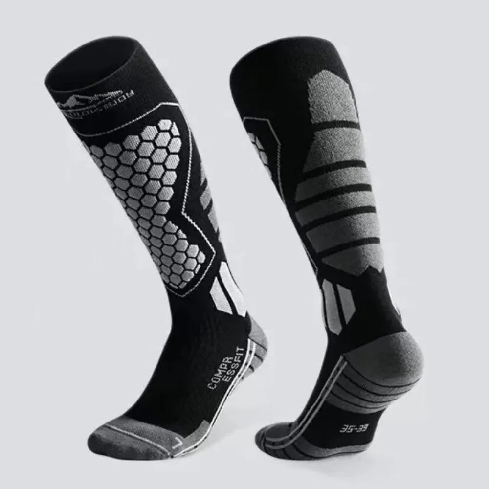 New Thickened Ski Socks Breathable Thermal Knee High Socks Moisture-wicking Anti-slip Snowboard Stockings for Winter Sports