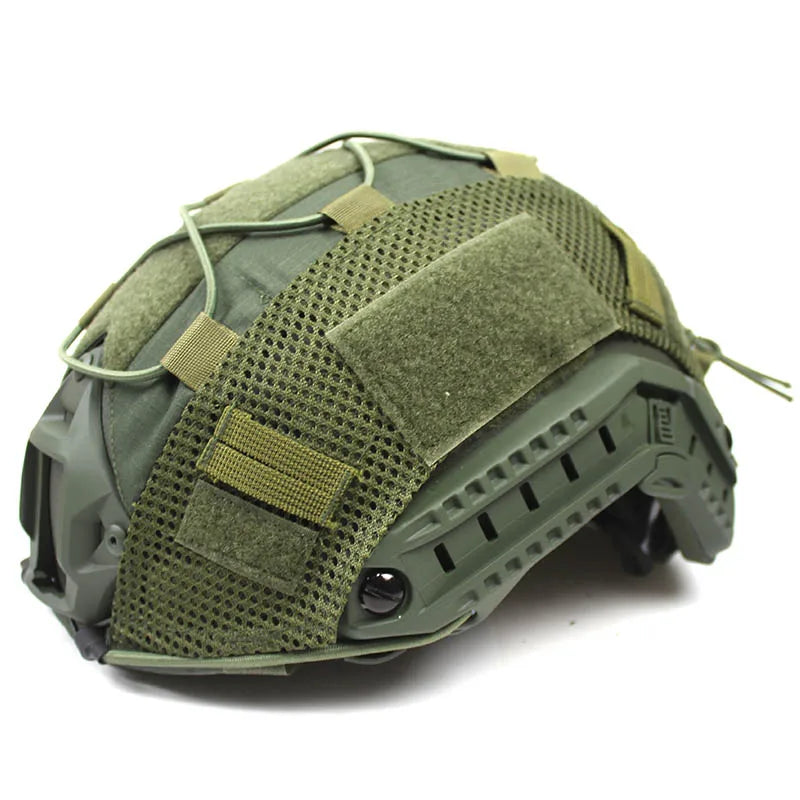 1 PC Tactical Helmet Cover for Fast MH PJ BJ Helmets Fast Helmet Protector Elasticated Cord (Helmet Not Included)