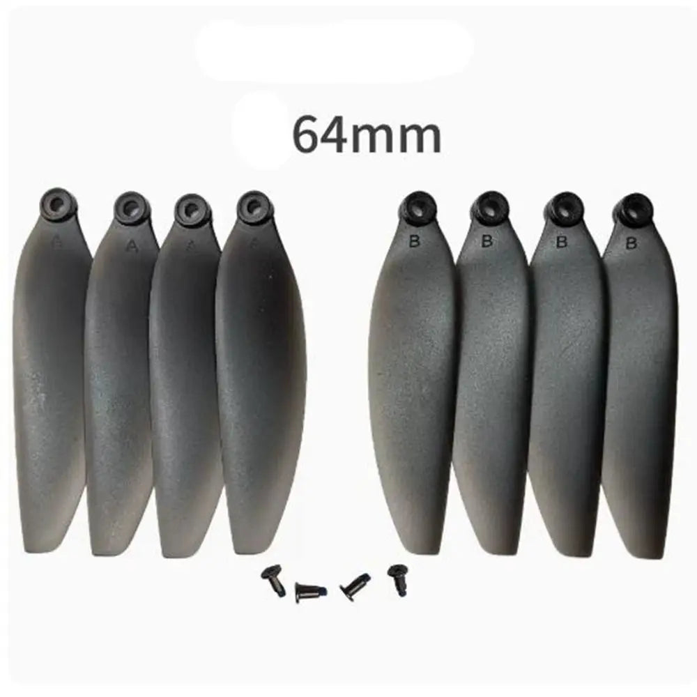 Universal Folding Propeller Blades Plastic 64mm/70mm Remote Control Drone Parts Black Quadcopter Spare Blade