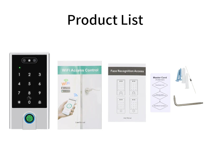 WIFI Face Wiegand 26-34 Recognition Fingerprint 125KHZ/13.56MHZ RFID Access Control Machine Card Reader Work With Tuya APP