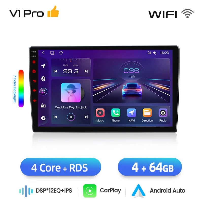 Junsun Wireless CarPlay Android Auto Car Radio For Skoda Fabia Mk2 (5J) 2007-2014 Built-in Cooling Fan Android GPS Navigation Multimedia Player WiFi DSP RDS BT SWC IPS Touch Screen Autoradio Video Player Head Unit Stereo