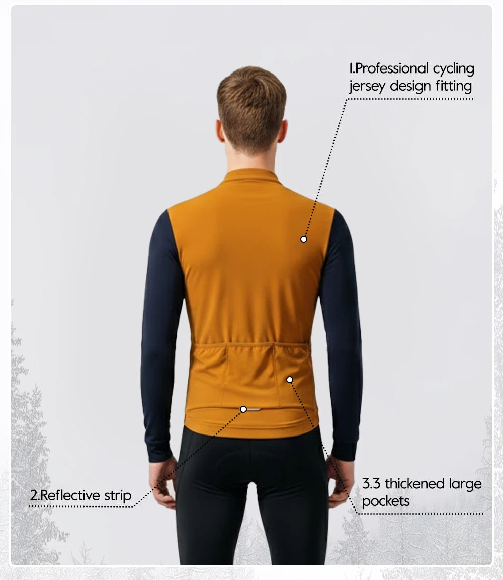 ZRSE Cycling Jersey Maillot Winter Windproof Bike Clothing Cycling Long Sleeve Windbreaker Waterproof MTB Bicycle Fleece Warm