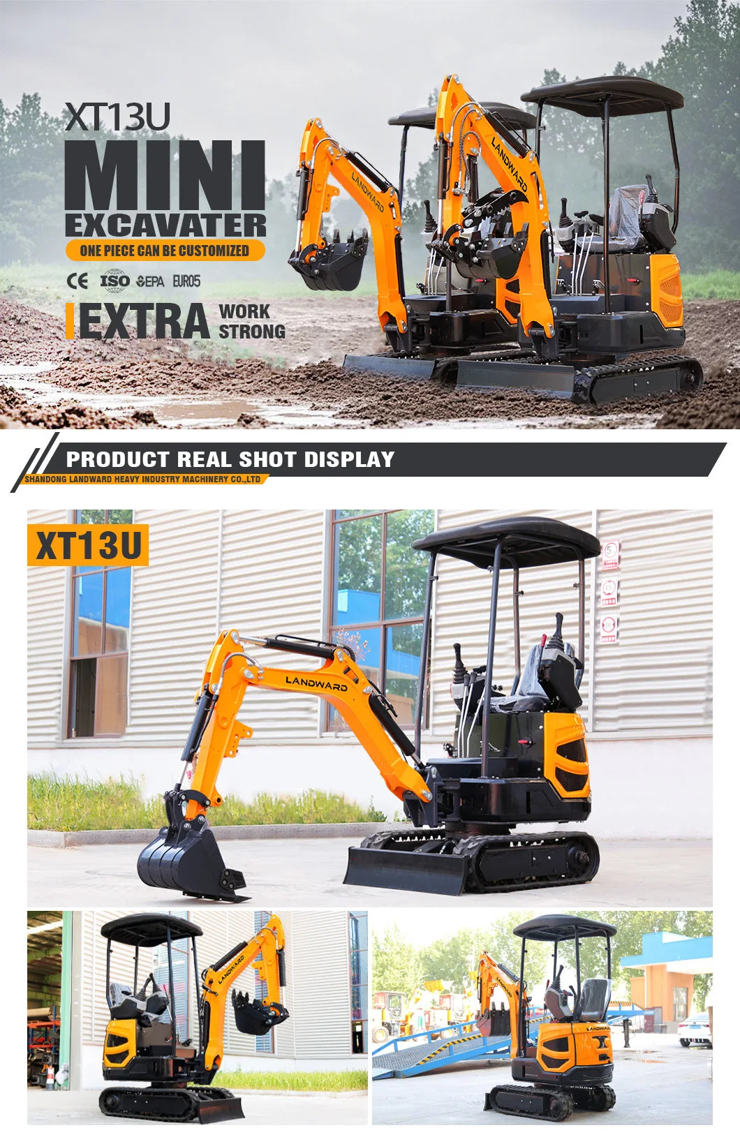 Landward Factory 3 Ton Mini Excavator Customize Small minibagger Wholesale excavators Hydraulic 2.5 ton Mini Excavators Machine