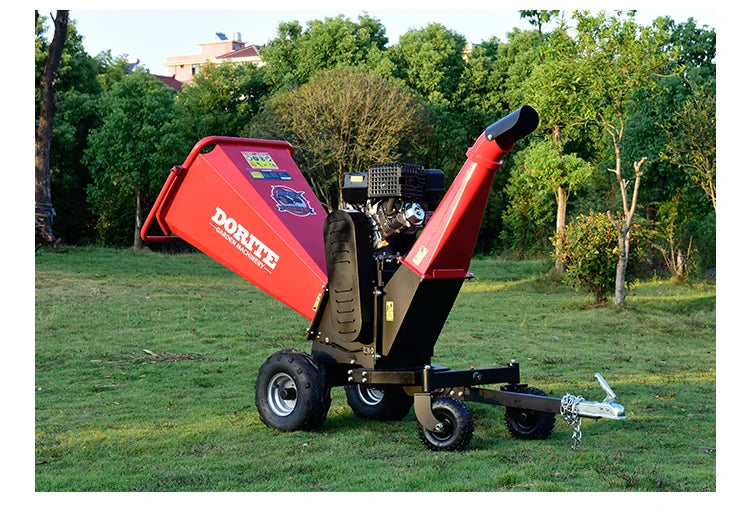Customized 15HP Wood Chipper Electric 4-wheel Branch Crusher, Wood Processor, Professional Tree Shredder,Forestry Machinery