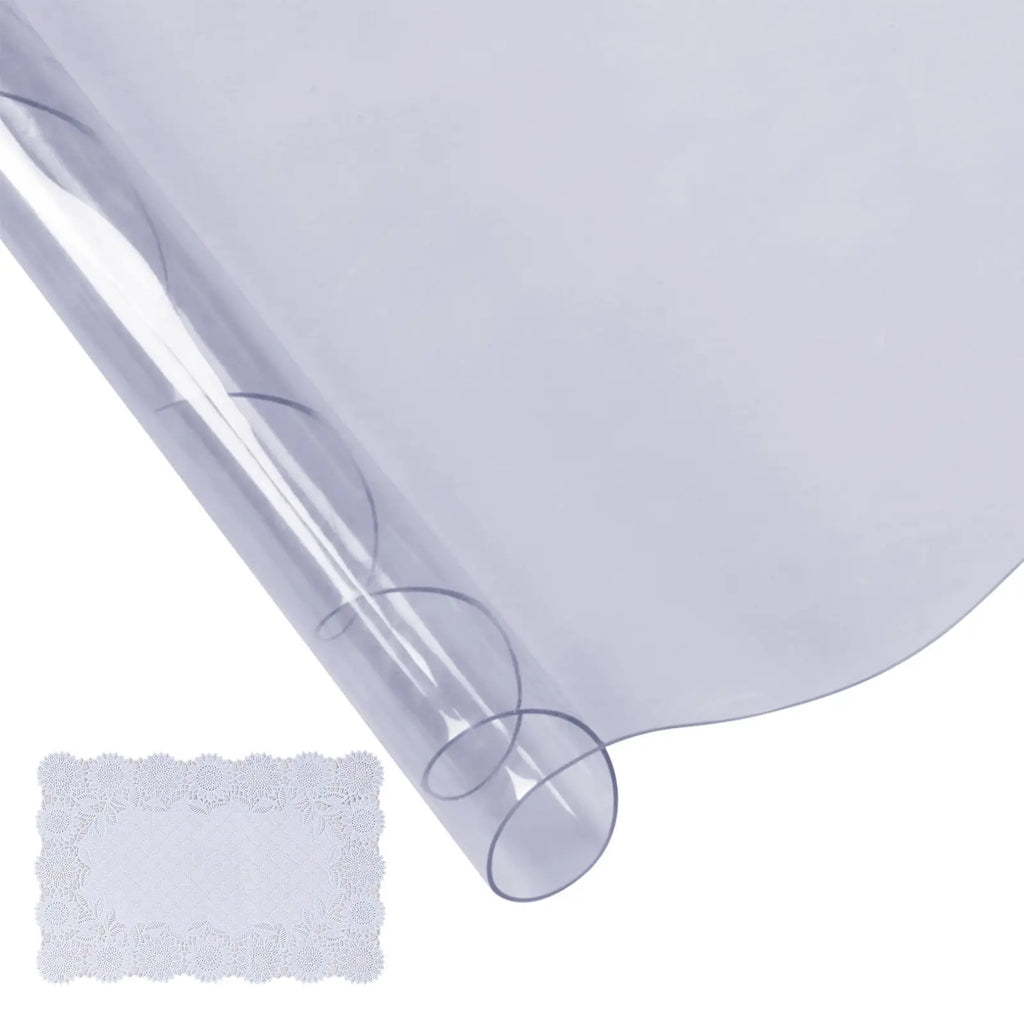 48 Inch/1230 mm Clear PVC Plastic Table Cover Protector 1.5 mm Thick Waterproof Desktop Protective Furniture Cover