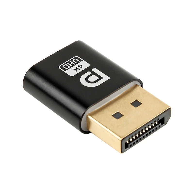 4K Displayport Dummy Plug DP Virtual Adapter Headless Ghost Emulator for PC Graphics CardIdeal for Remote Desktop or Mining