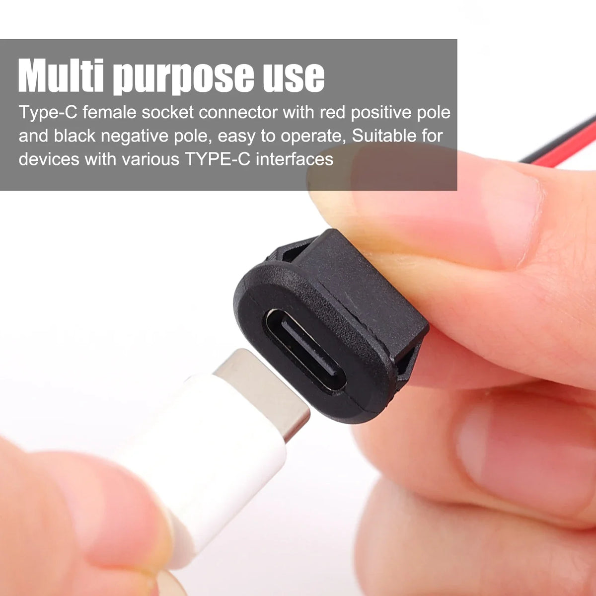 USB Type C Connector Jack Female Type-C with Card Buckle 3A High Current Fast Charging Jack Port USB-C Charger Plug Socket