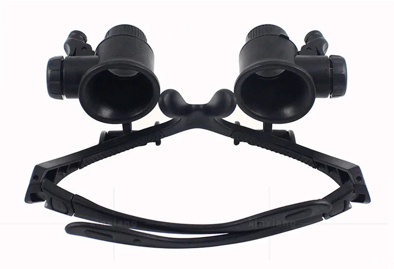 Head Mounted Magnifier With LED Light Magnifying Glass 2.5/4/6/8/10/15/20/25x Len For Close Work Electronic Jewelry Watch Repair