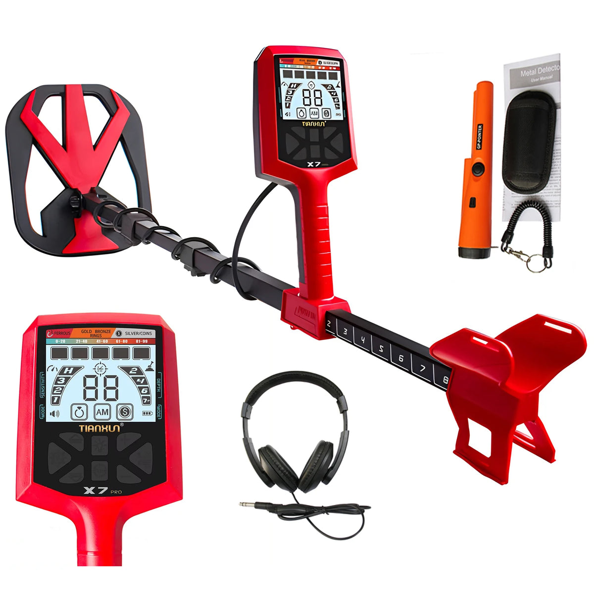 TIANXUN X7 Pro Underground Metal Detector High Sensitivity Metal Hunter Gold Digger Treasure Hunter Depth 2.5m Finder