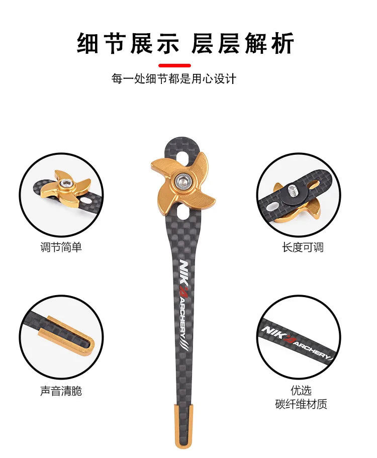 NIKA Archery Clicker Recurve Bow Carbon Clicker Adjustable Length for outdoor curved bow accessories