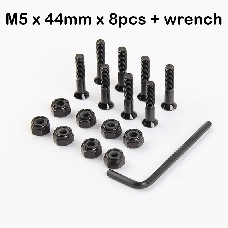 Skateboard Trucks Screws M5x25/29/32/38/44/50mm Mounting Bolts Anti-rust Durable Bridge Nails Nuts Skateboard Truck Wheel Repair
