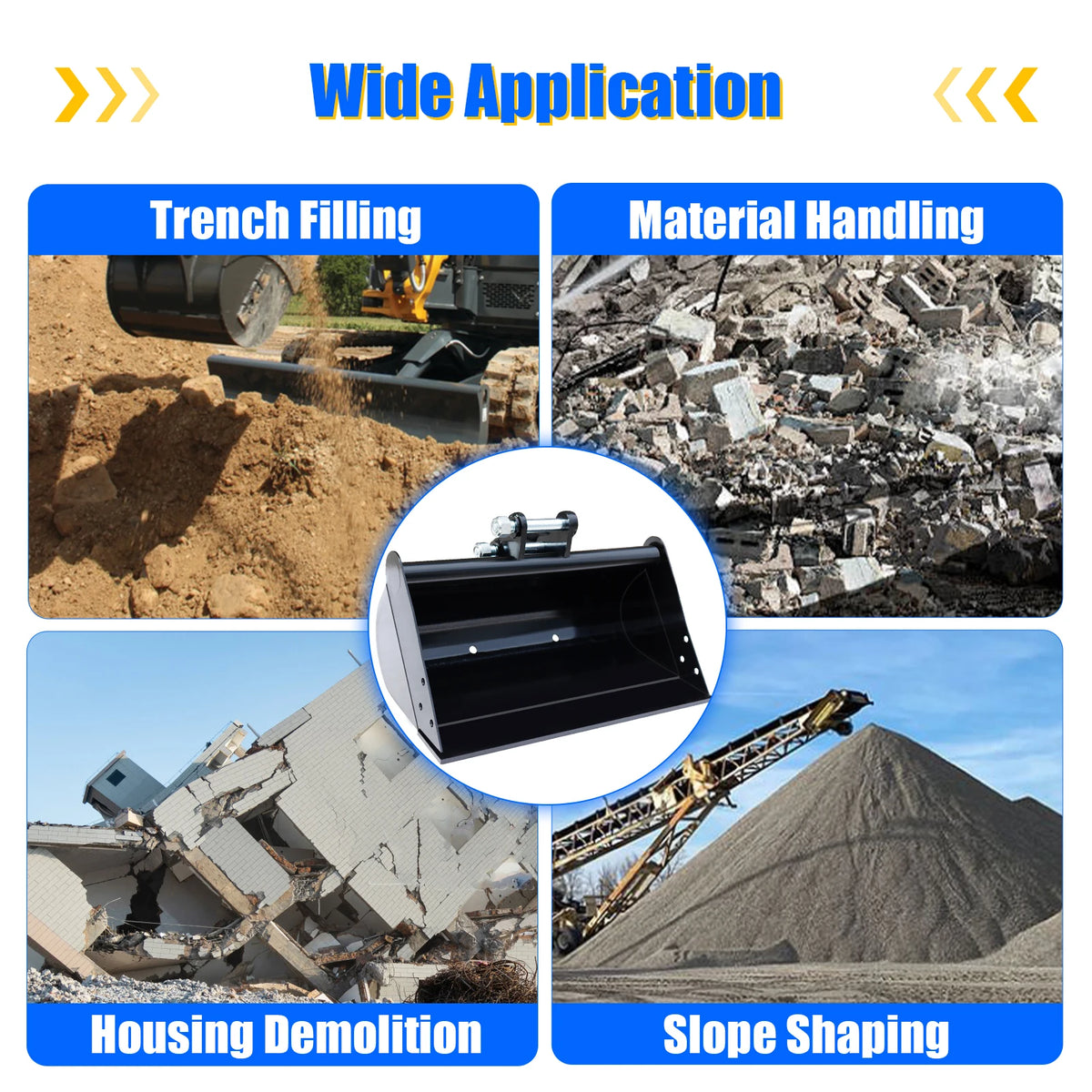 Germany Stock 500/600/800/1000mm Flat Bucket For JCB NEX Kingway Berger Kruas Mini and Other Chinese Mini Excavators