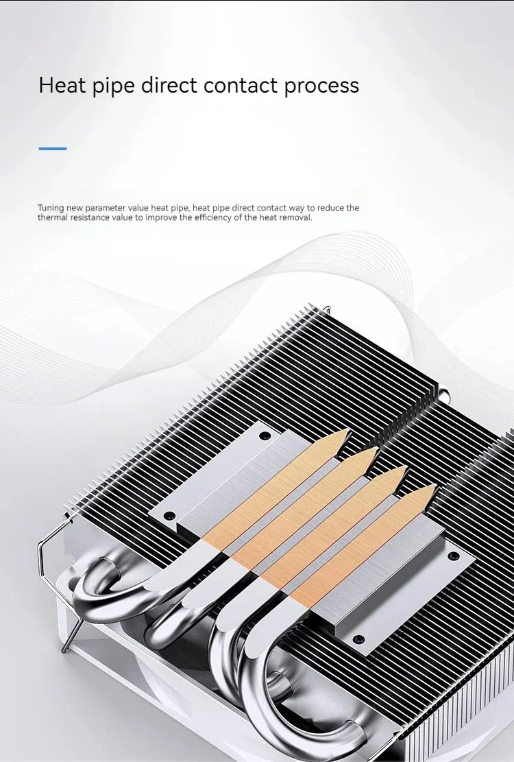 JONSBO HP-400S Pressure Profile CPU Radiator 4 Heat Pipe 9CM Fan Ultra-Thin Radiator Suitable ITX Small Case Processor Cooler