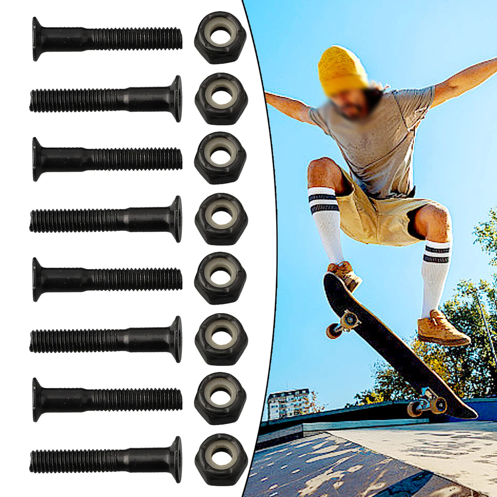 8set Skateboard Bridge Spike Replacement Screws Nuts Set For Skateboard Longboard Acce Bridge Frame Deck Screw M5x25mm/28mm/30mm