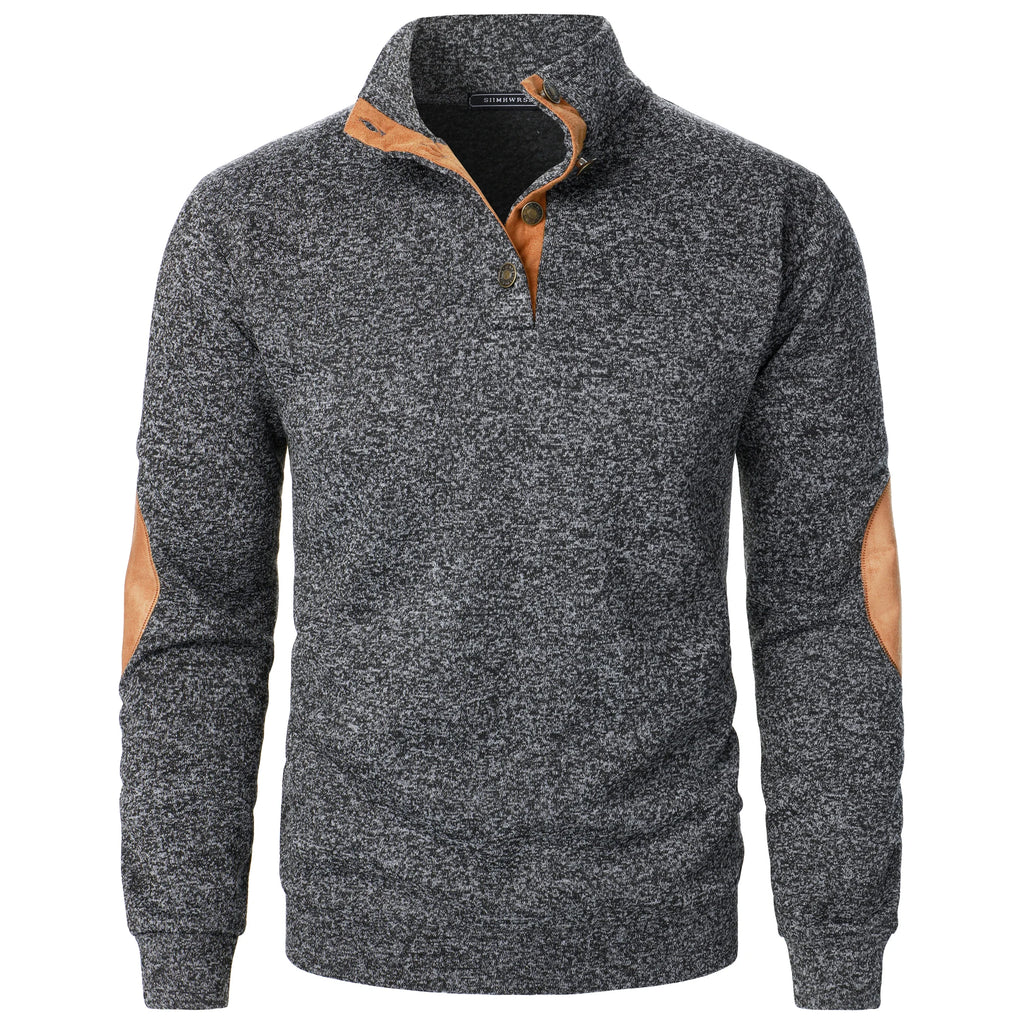 Autumn and winter men's stand collar long sleeve casual knitted sweater top