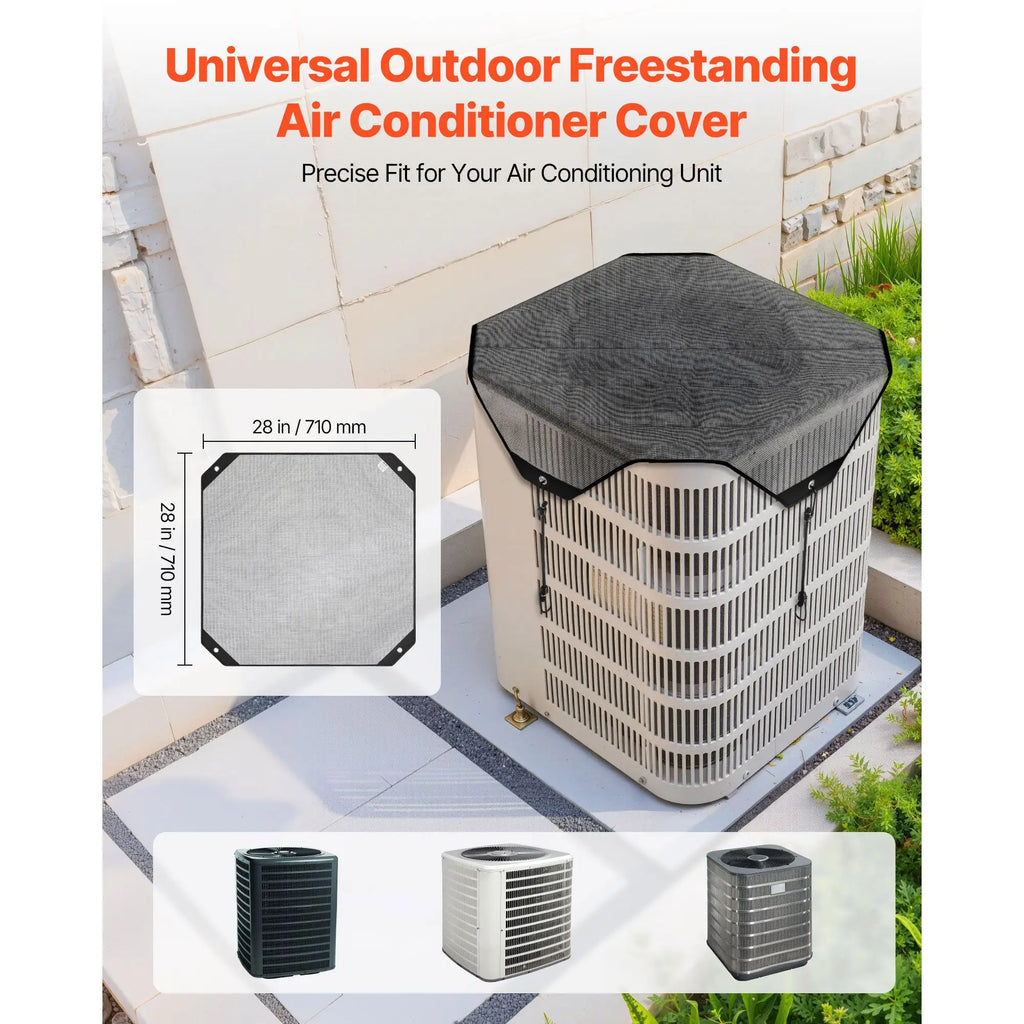 Universal 28 X 28 Inch AC Cover for Air Conditioner Units Top Mesh Defender T Furniture Cover