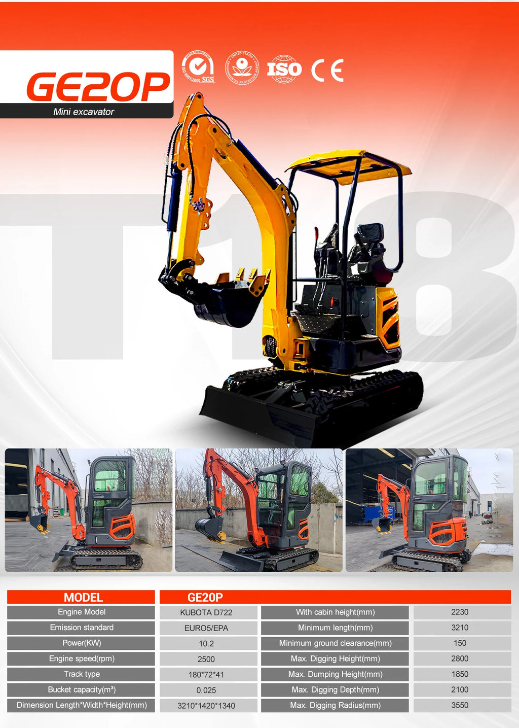 Wholesale Mini Excavators1.8 Ton Fast Delivery Multifunctional Mini Digger Machine Customize EPA Engine Small Excavator Digger
