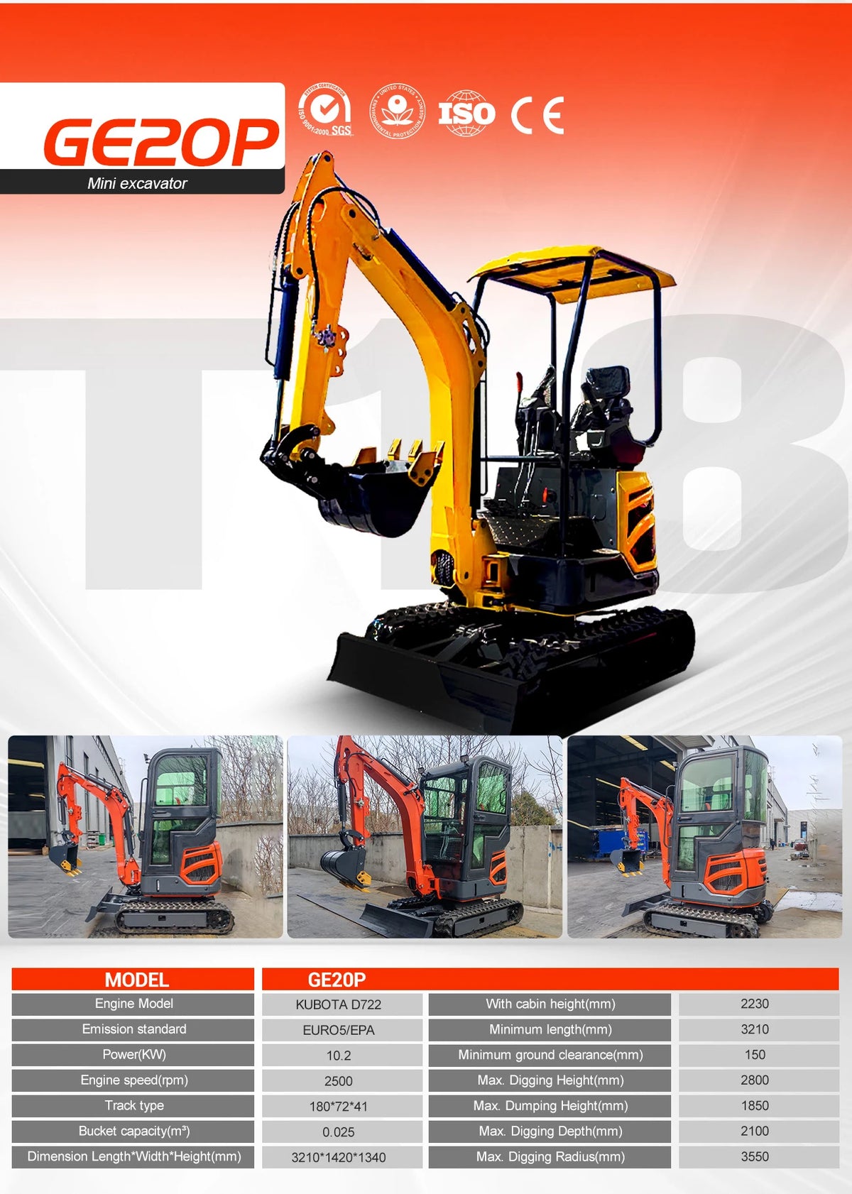 Wholesale Mini Excavators1.8 Ton Fast Delivery Multifunctional Mini Digger Machine Customize EPA Engine Small Excavator Digger