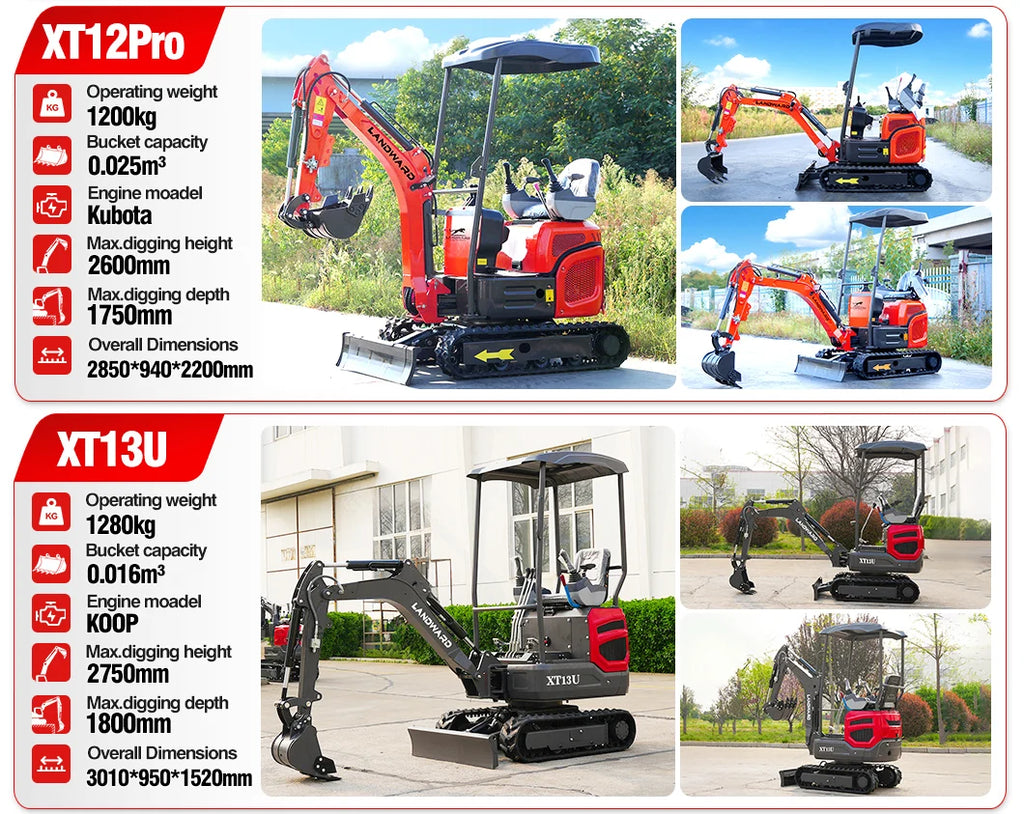 New 2.5 Ton Mini Excavator Agriculture Excavators XT25U Optional Diesel Engine Customize Euro 5 Hydraulic Crawler Mini Excavator