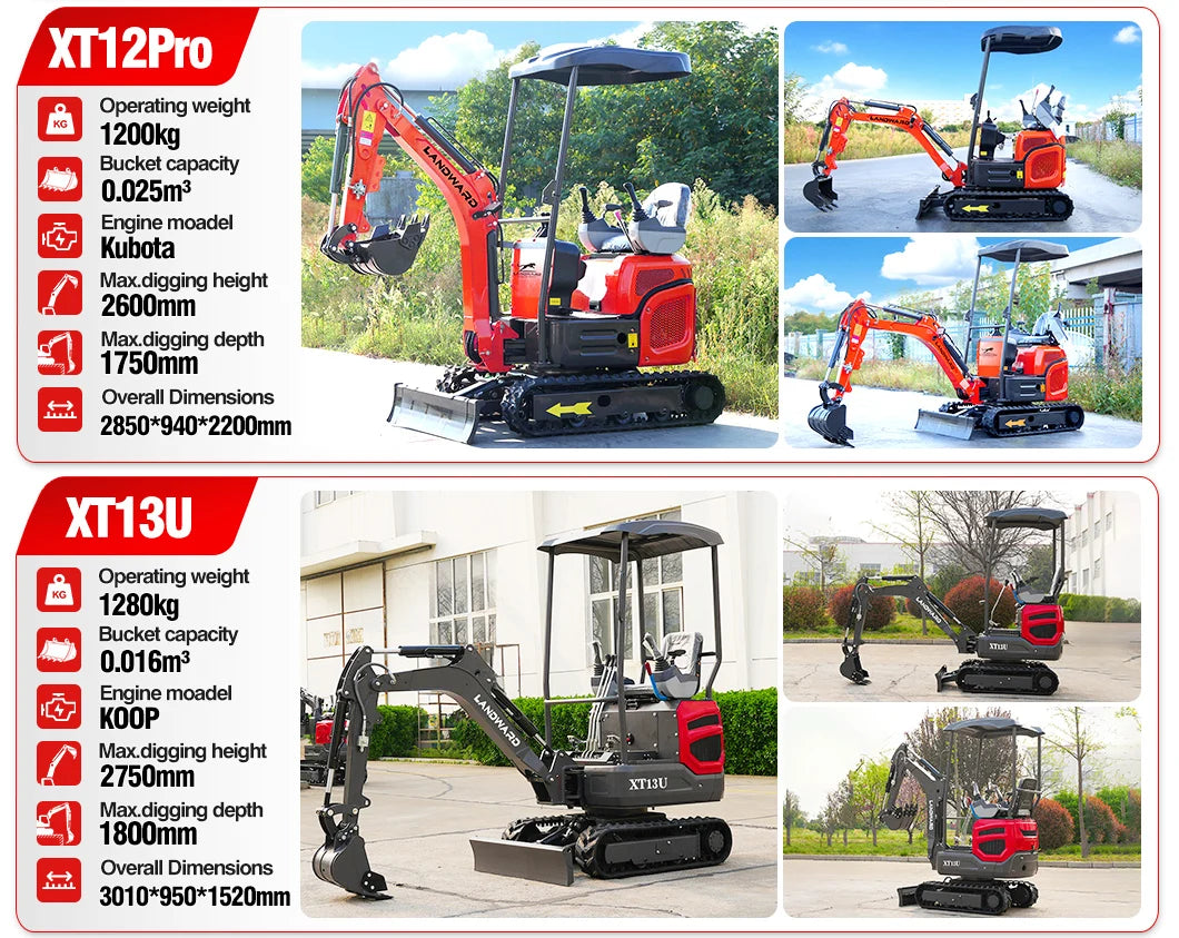 New 2.5 Ton Mini Excavator Agriculture Excavators XT25U Optional Diesel Engine Customize Euro 5 Hydraulic Crawler Mini Excavator