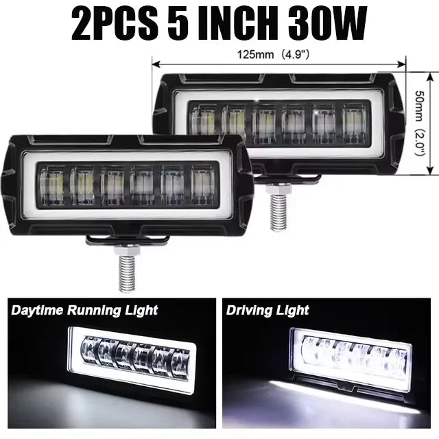 4 inch 5 inch 7D Angel Eye LED work Light Bar Offroad 4x4 Spotlight Fog Lamp 12V 24V Driving Work lamp DRL for Truck SUV ATV