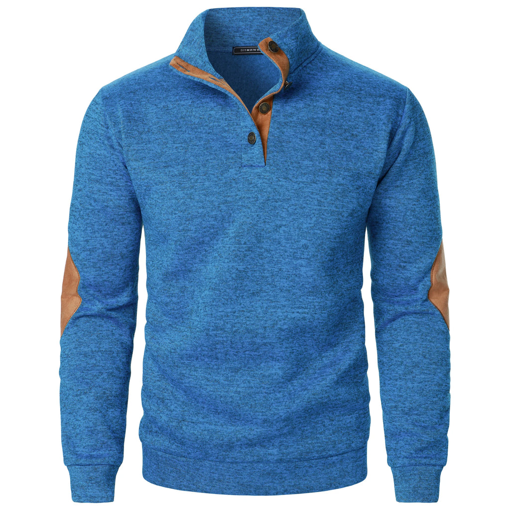 Autumn and winter men's stand collar long sleeve casual knitted sweater top