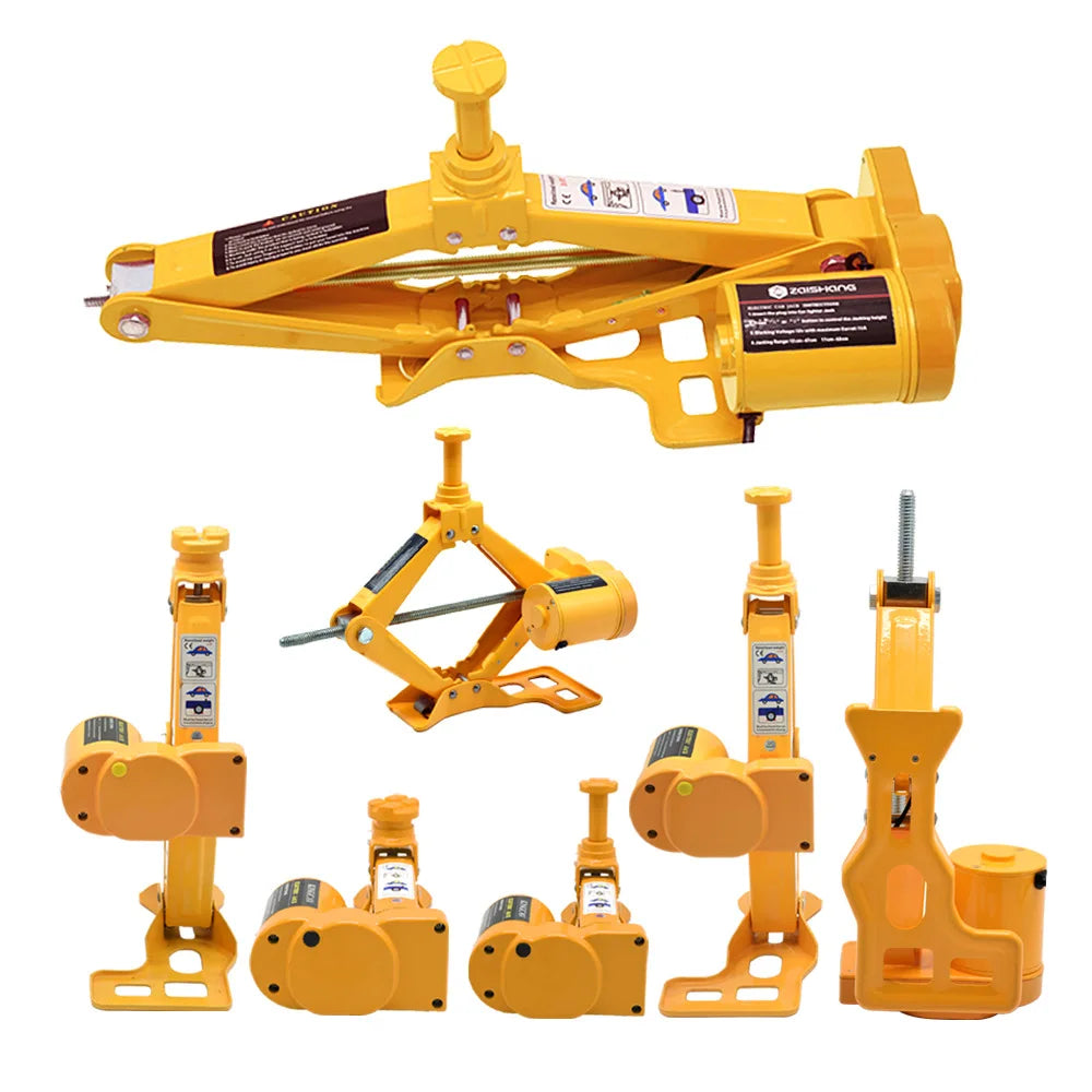 3 Ton Electric Car Jack Kit Lifting Set 12V 3 in 1 Scissors Car Jacks with Impact Wrench and Pump Auto Lift Repair Tools