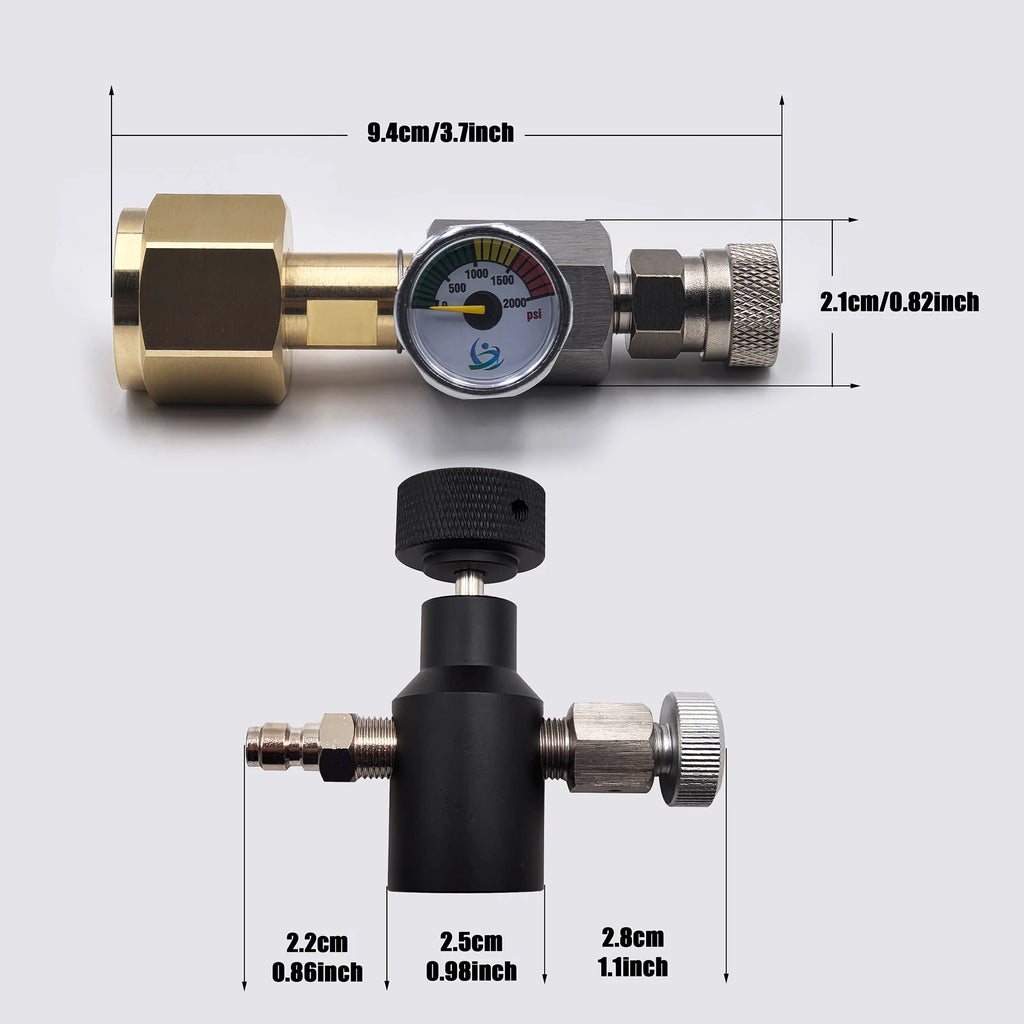 Sparking Water Maker Cylinder CO2 Filling Station, Carbon Dioxide Tank Refill Adapter Connector W21.8-14 or G3/4 or CGA320