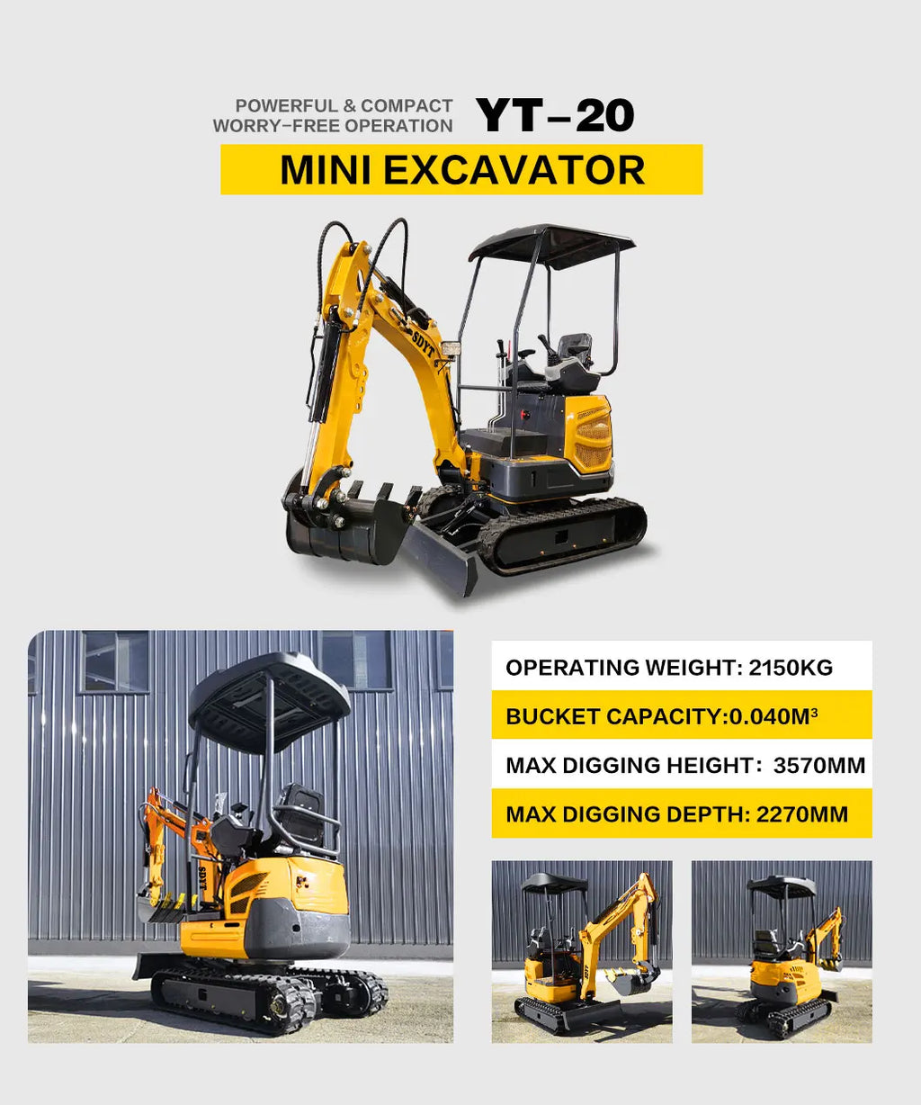 2026 Mini Excavator 2.0 Ton Small Excavator Small Digger Use For Family Farm And Garden Work In China Customized