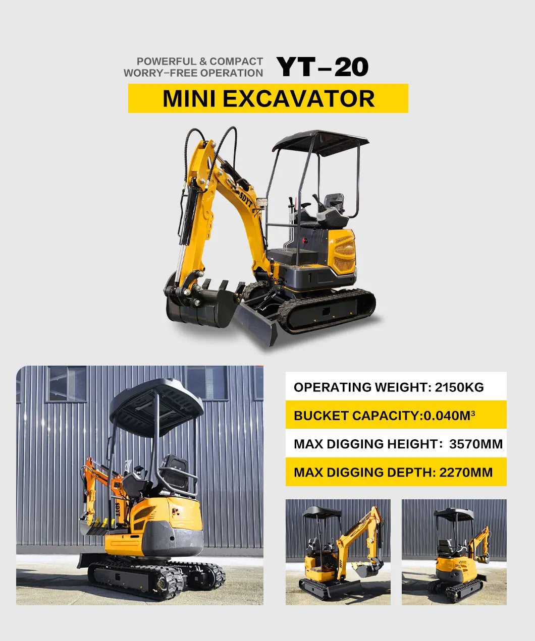 2026 Mini Excavator 2.0 Ton Small Excavator Small Digger Use For Family Farm And Garden Work In China Customized