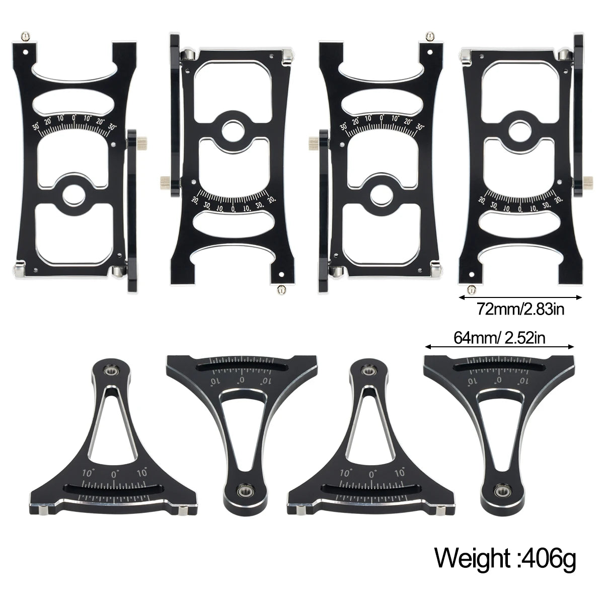 1Set Aluminum Chassis Setup System Measuring Tool With Ruler Wrench for Trxs 1/8 Rally Short Truck 1/7 Electric Off-road Car