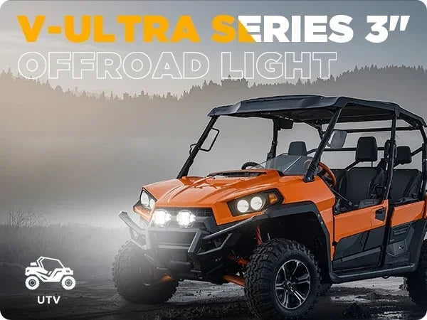 AUXBEAM 3 Inch 108W LED Side Shooter White Pod Lights with Amber DRL LED Driving Light for ATV UTV SUV Off Road